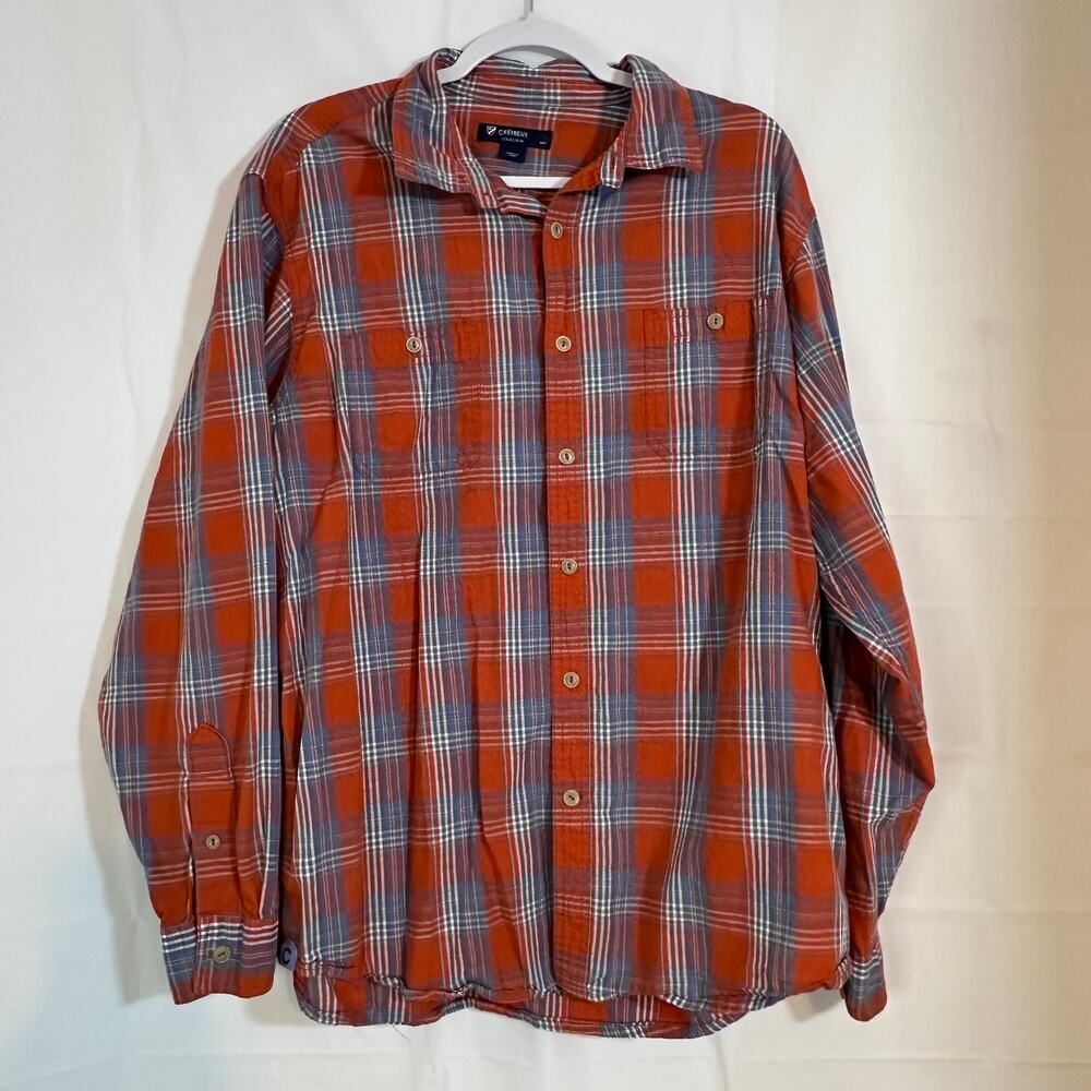 Cremieux Blue Label Classic Fit Plaid Oxford Long Sleeve Woven Shirt - Men's XL